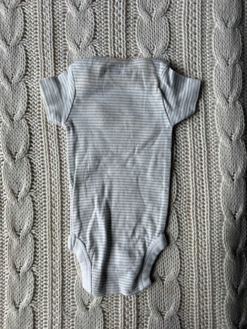 Gerber Gray Stripe One-Piece with Yellow Chick Appliqué